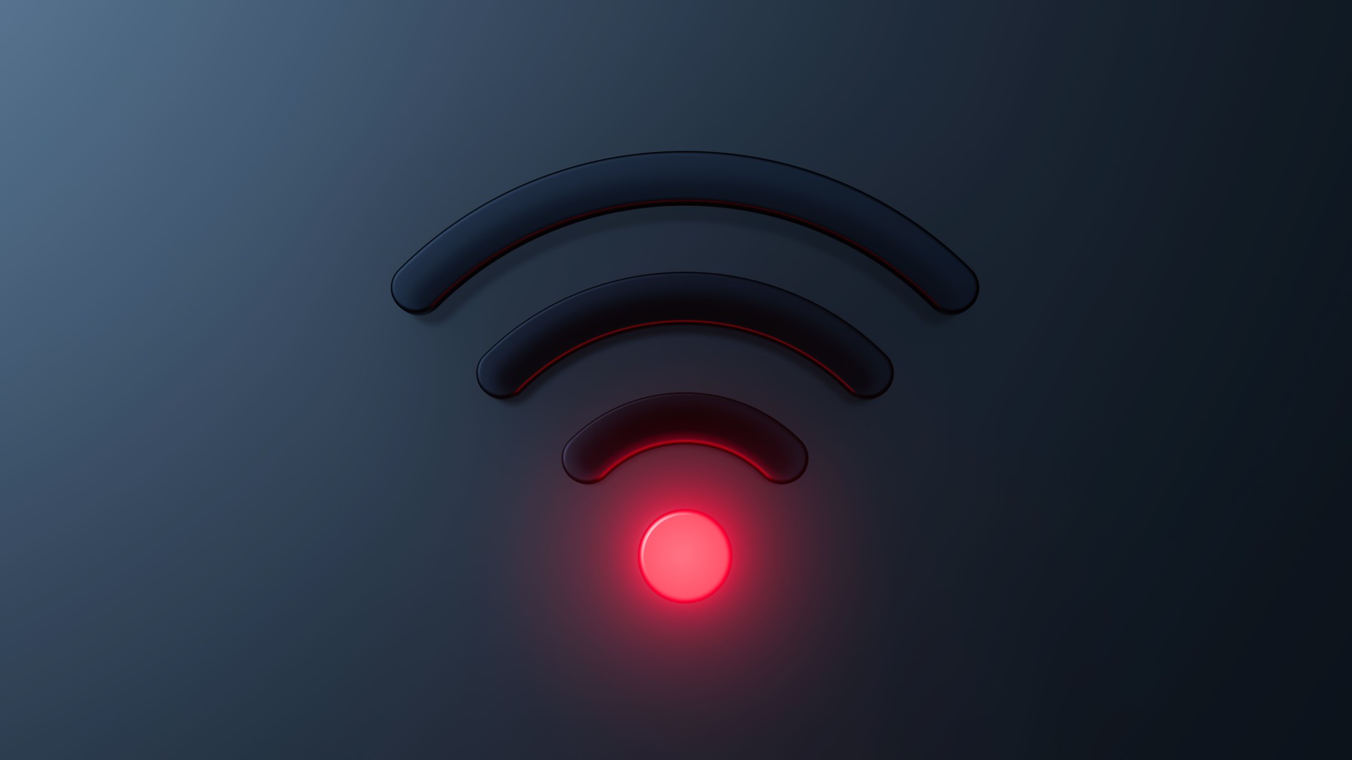 3d rendering , wifi icon low signal